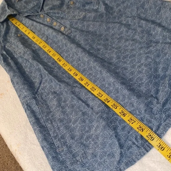 Duluth Trading blouse pullover 1/4 button down long sleeve swirl print Sz medium - Picture 3 of 9